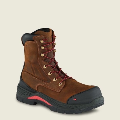 Brown / Black Men's Red Wing King Toe ADC 8-inch Waterproof Safety Toe Boots | IE76294LY