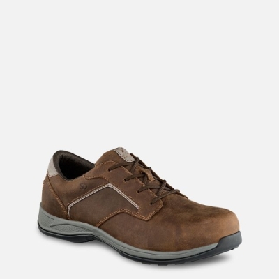 Brown Men's Red Wing ComfortPro Oxford Safety Shoes | IE49180BX