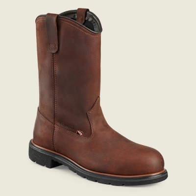 Brown Men's Red Wing DynaForce 11-inch Waterproof Pull-On Boot Safety Toe Boots | IE57068BP