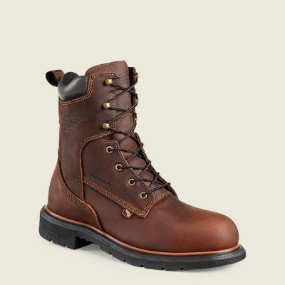 Brown Men's Red Wing DynaForce 8-inch Waterproof Safety Toe Boots | IE60512HS