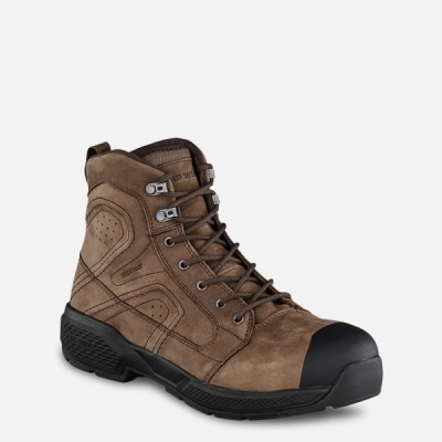 Brown Men's Red Wing Exos Lite 6-inch Waterproof Safety Shoes | IE35827DH