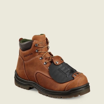 Brown Men's Red Wing King Toe 6-inch Metguard Boot Safety Toe Boots | IE52806JP