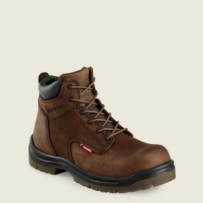 Brown Men's Red Wing King Toe 6-inch Safety Toe Boots | IE39076PC
