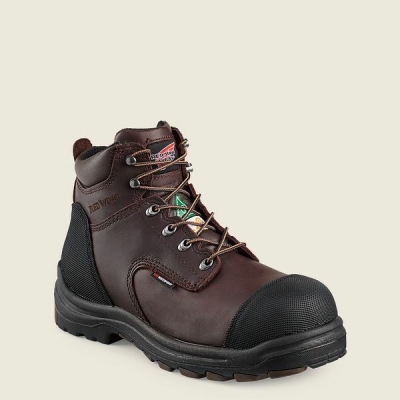 Brown Men's Red Wing King Toe 6-inch Waterproof CSA Safety Toe Boot Work Boots | IE90563HB