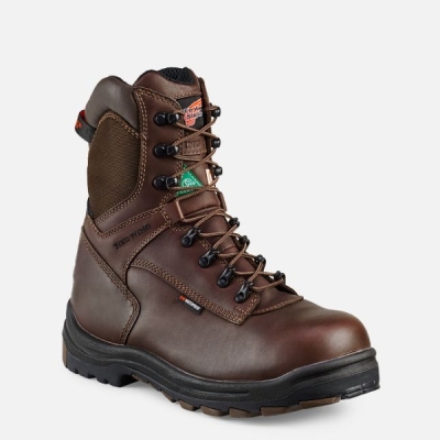 Brown Men's Red Wing King Toe® 8-inch Insulated, Waterproof CSA Work Shoes | IE48705AJ