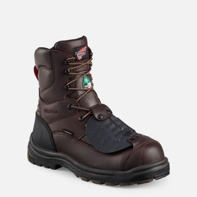 Brown Men's Red Wing King Toe® 8-inch Waterproof CSA Metguard Work Boots | IE07239VG
