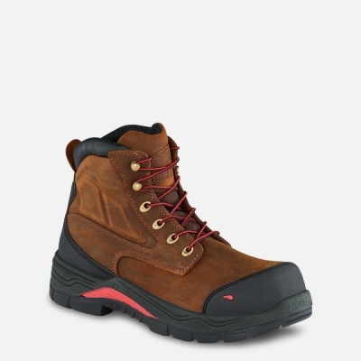 Brown Men's Red Wing King Toe® Adc 6-inch Waterproof Safety Shoes | IE21307CM