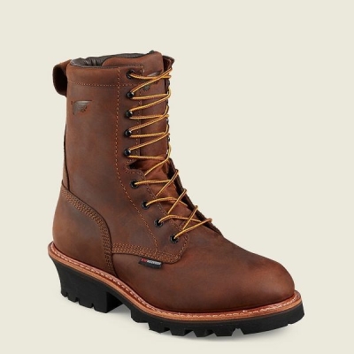 Brown Men's Red Wing LoggerMax 9-inch Insulated, Waterproof Safety Toe Boots | IE84657UV