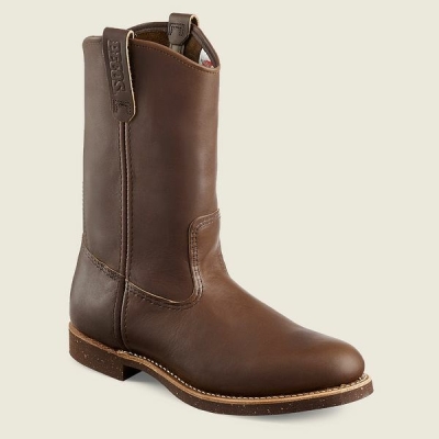 Brown Men's Red Wing NailSeat 11-inch Soft Toe Pull-On Boot Work Boots | IE52907WF