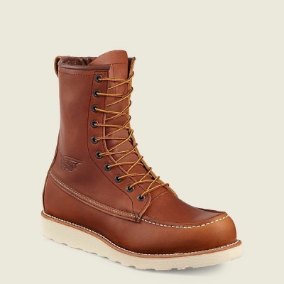 Brown Men's Red Wing Traction Tred 8-inch Soft Toe Boot Work Boots | IE92165WI