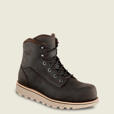 Brown Men's Red Wing Traction Tred Lite 6-inch Waterproof Safety Toe Boots | IE05183MF