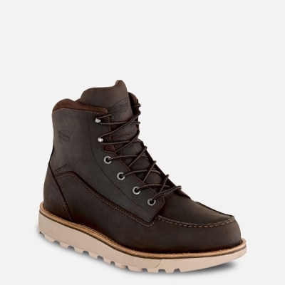 Brown Men's Red Wing Traction Tred Lite 6-inch Waterproof Work Boots | IE93168KB